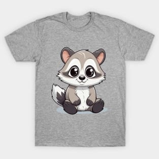 Cartoon Cute Kawaii Adorable Raccoon T-Shirt